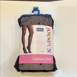 Women's Black Polka Dot and Navy Opaque Hosiery